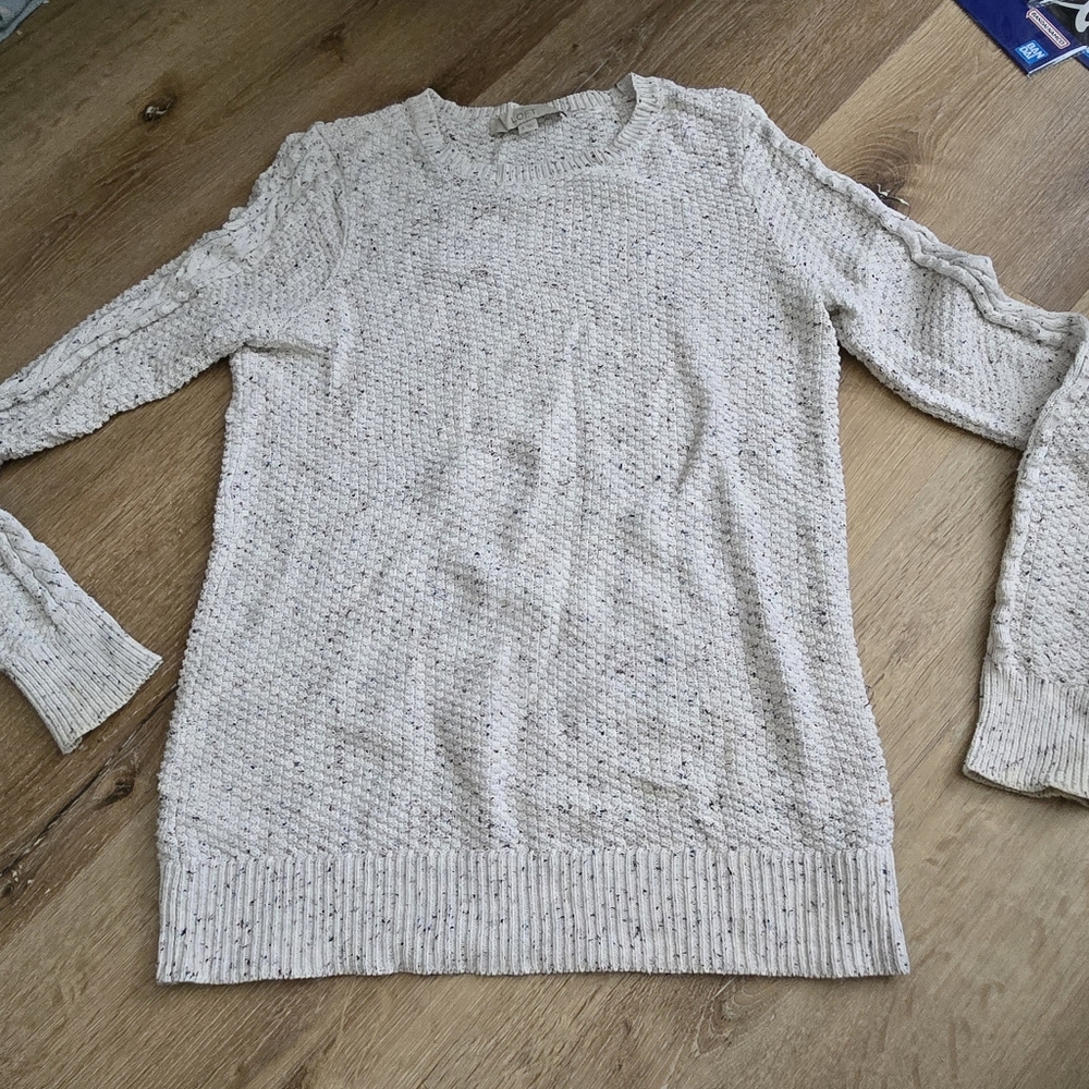 Women's White Multicolor Heathered Sweater